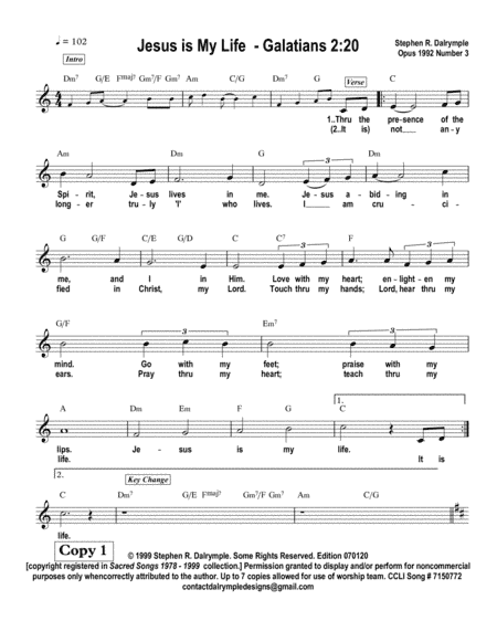 Jesus is My Life - original song by Stephen R Dalrymple