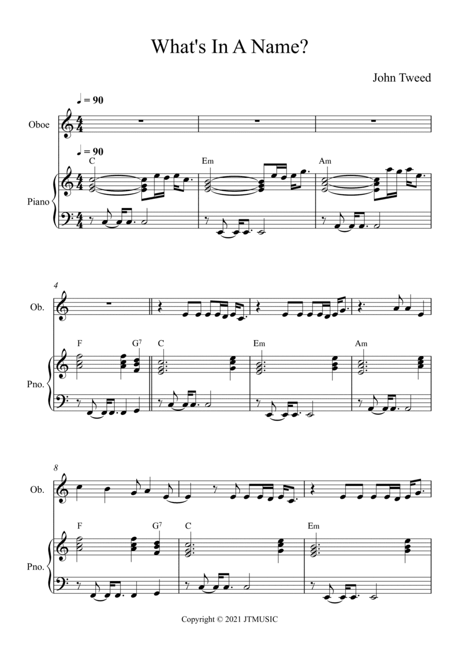 What's In A Name - Oboe and Piano