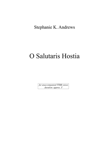 O Salutaris Hostia