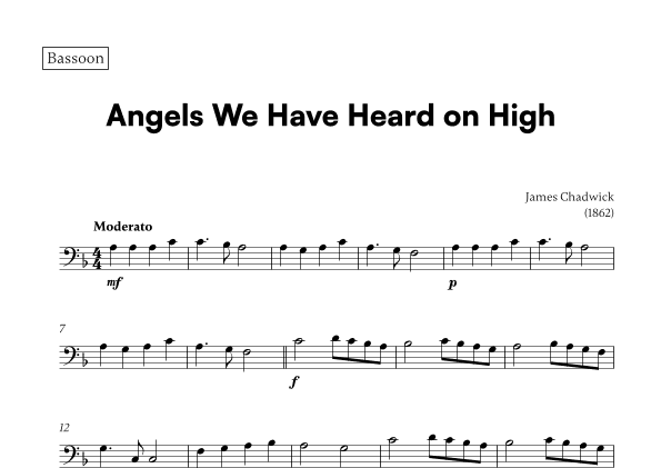 Angels we have heard on high (for Bassoon) (arr. Cadenza Editions)