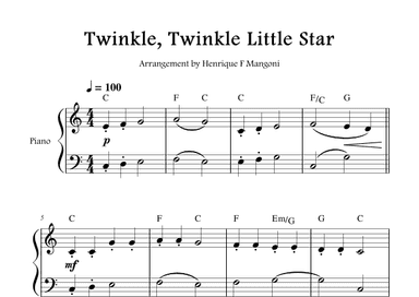 Twinkle, Twinkle Little Star (arr. Henrique F Mangoni)