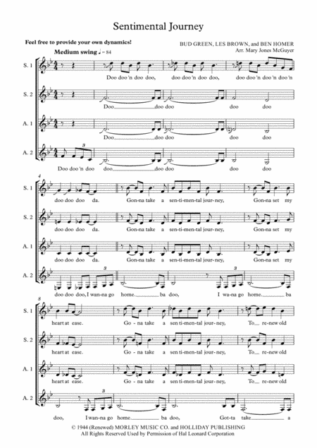 Sentimental Journey (arr. Mary Jones McGuyer)
