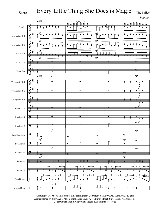 Every Little Thing She Does Is Magic (arr. KD Putnam)