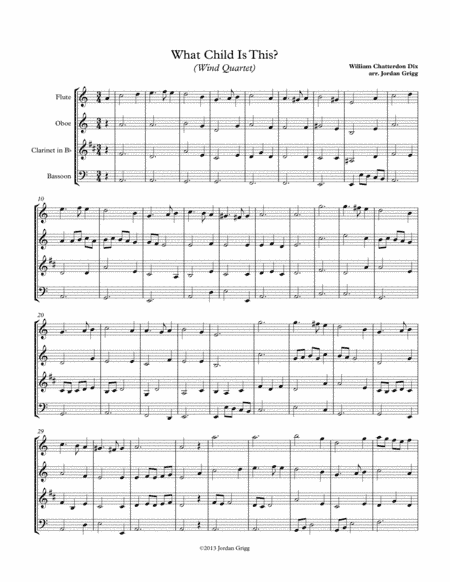 What Child Is This (Wind Quartet) (arr. Jordan Grigg)