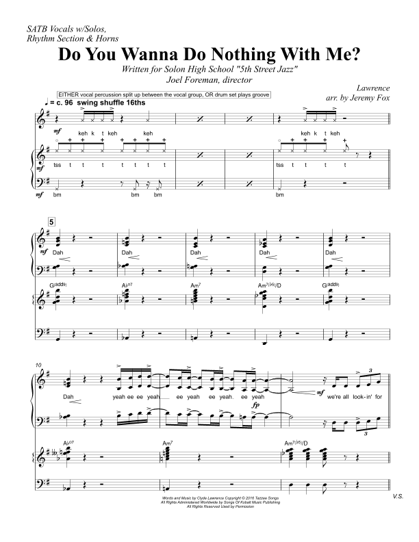 Do You Wanna Do Nothing With Me? (arr. Jeremy Fox)