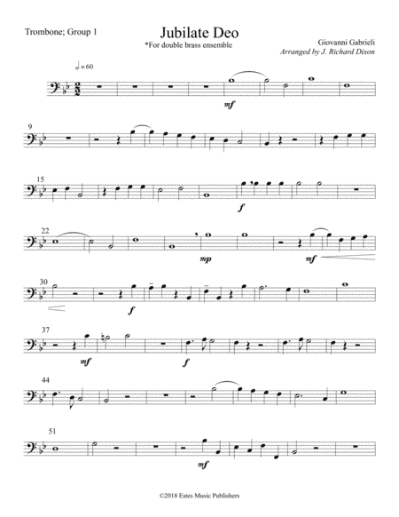 Giovanni Gabrieli's Jubilate Deo arranged for Double Brass Quartet (arr. J. Richard Dixon)