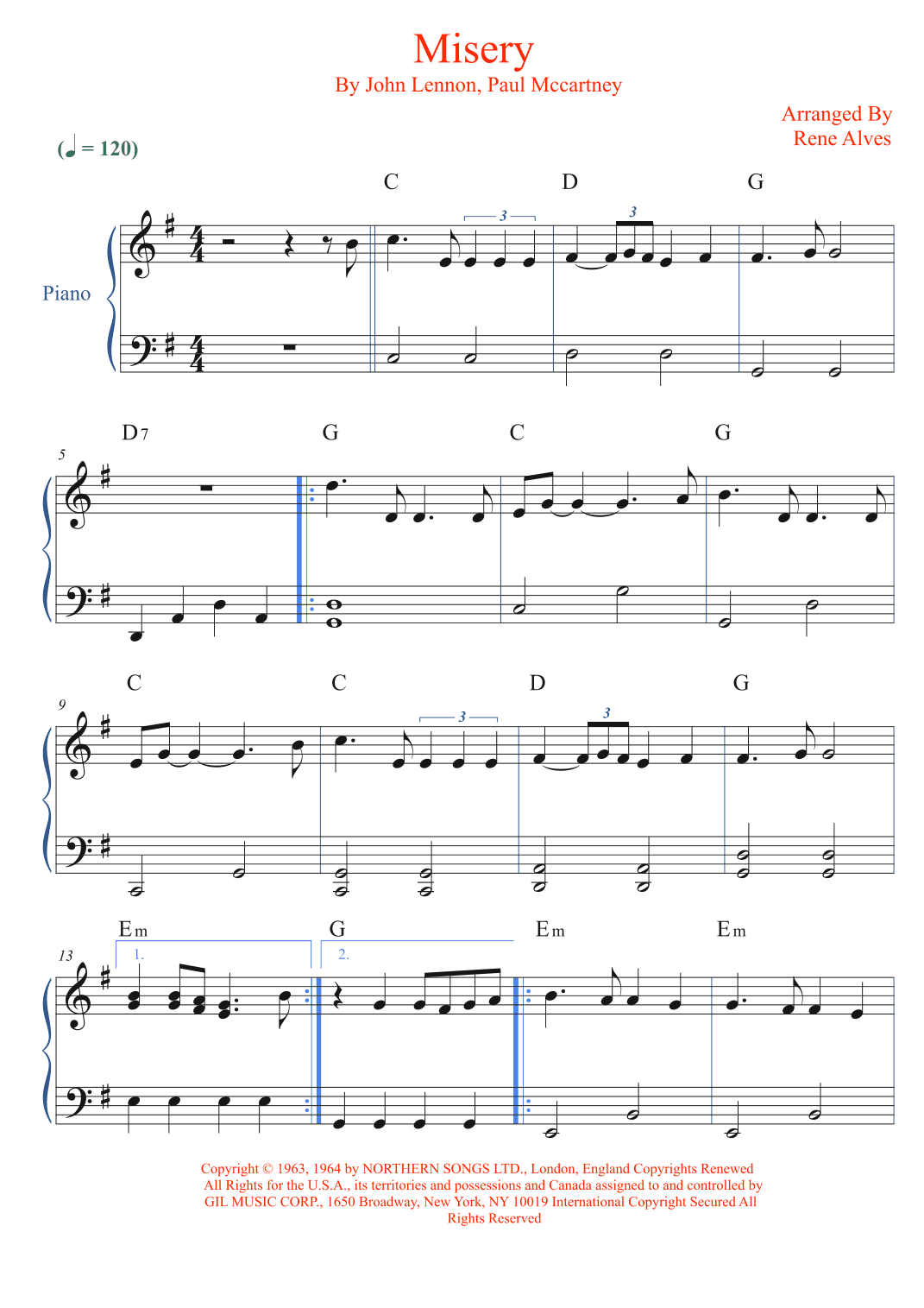 Misery (arr. Rene Alves)