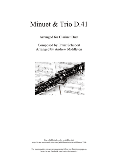 Minuet & Trio D.41 arranged for Clarinet Duet (arr. Andrew Middleton)