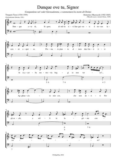 Dunque ove tu Signor (arr. Early Music Scores)