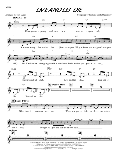 Live And Let Die (arr. Troy Lucas Music)