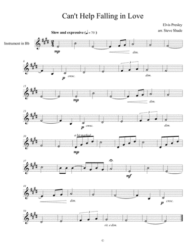 Can't Help Falling In Love (arr. Steve Shade)