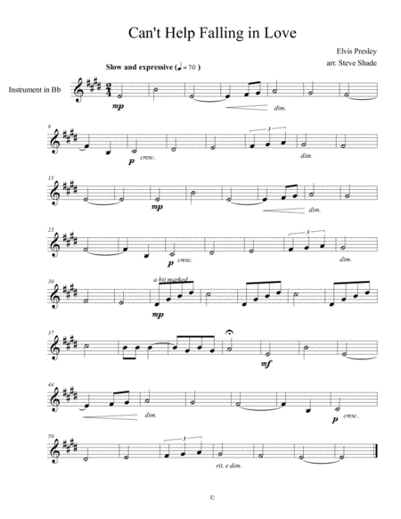 Can't Help Falling In Love (arr. Steve Shade)