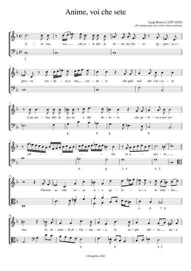 Anime voi che sete dalle furie d'abisso (arr. Early Music Scores)