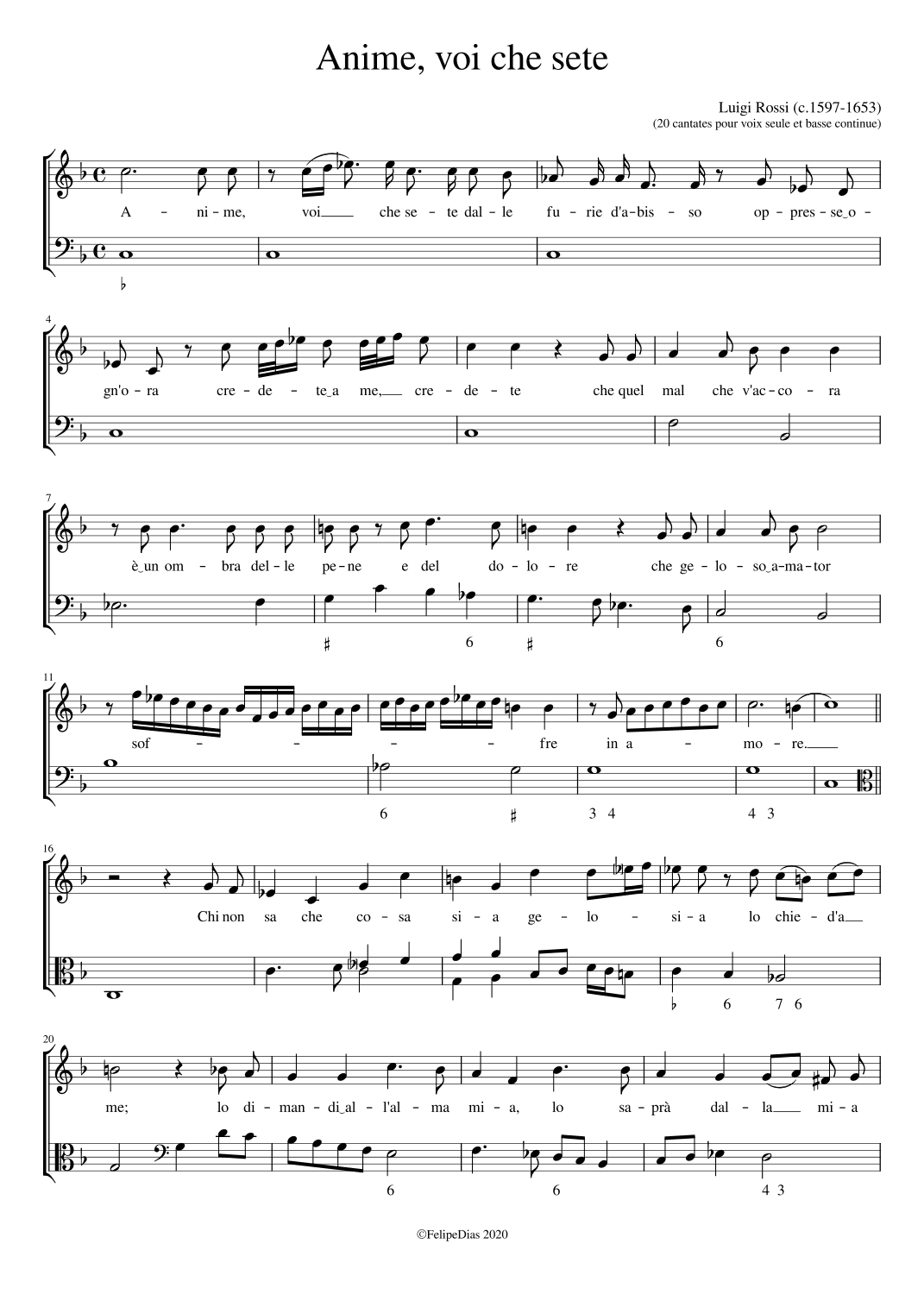 Anime voi che sete dalle furie d'abisso (arr. Early Music Scores)