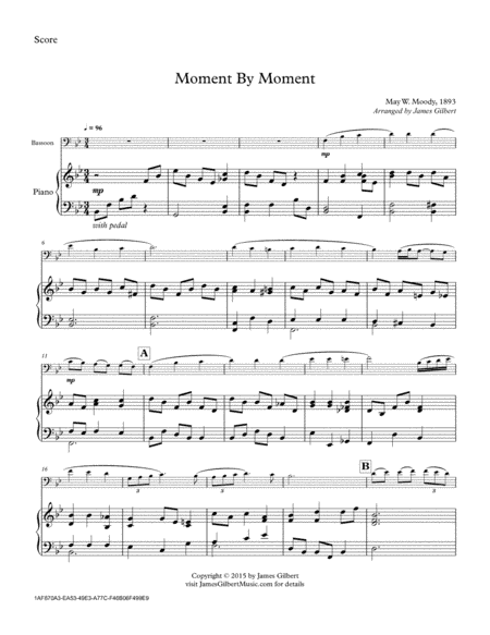 Moment By Moment (arr. James Gilbert)