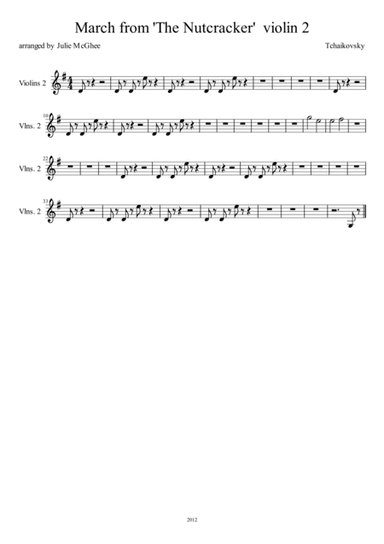March from "The Nutcracker" Violin 2 (arr. Julie McGhee)