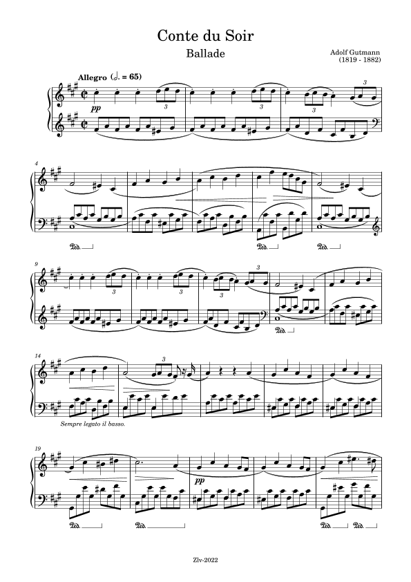 Ballade in F? Minor "Conte du soir", Op.50 – Adolf Gutmann (arr. Zellev)