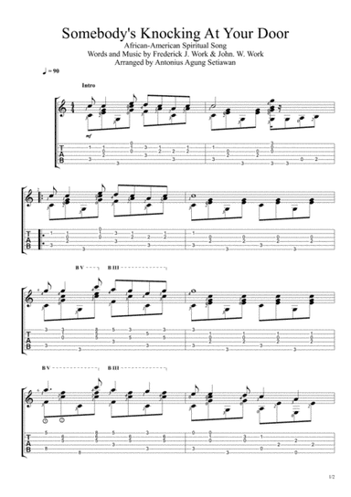Somebody's Knocking At Your Door (Solo Guitar Tablature) (arr. Antonius Agung Setiawan)