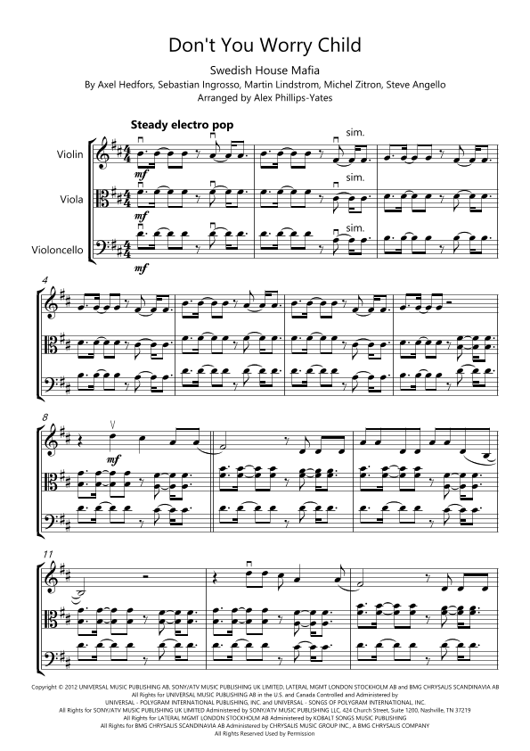 Don't You Worry Child (arr. Alex Phillips-Yates)