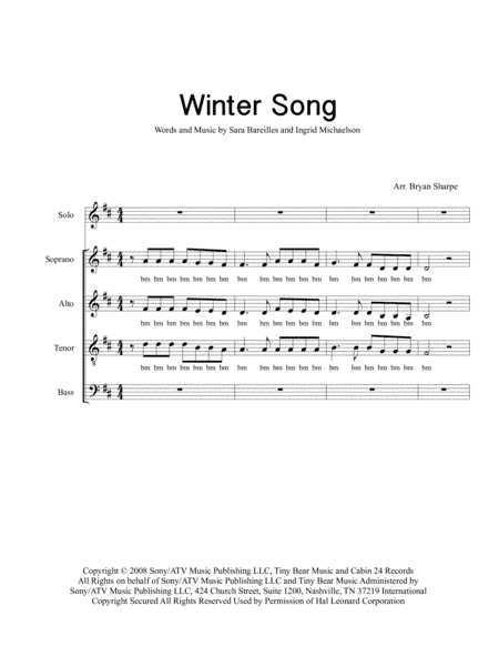 Winter Song (arr. Bryan Sharpe)