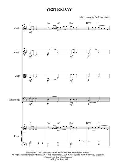 Yesterday (arr. Karen Gueiros)