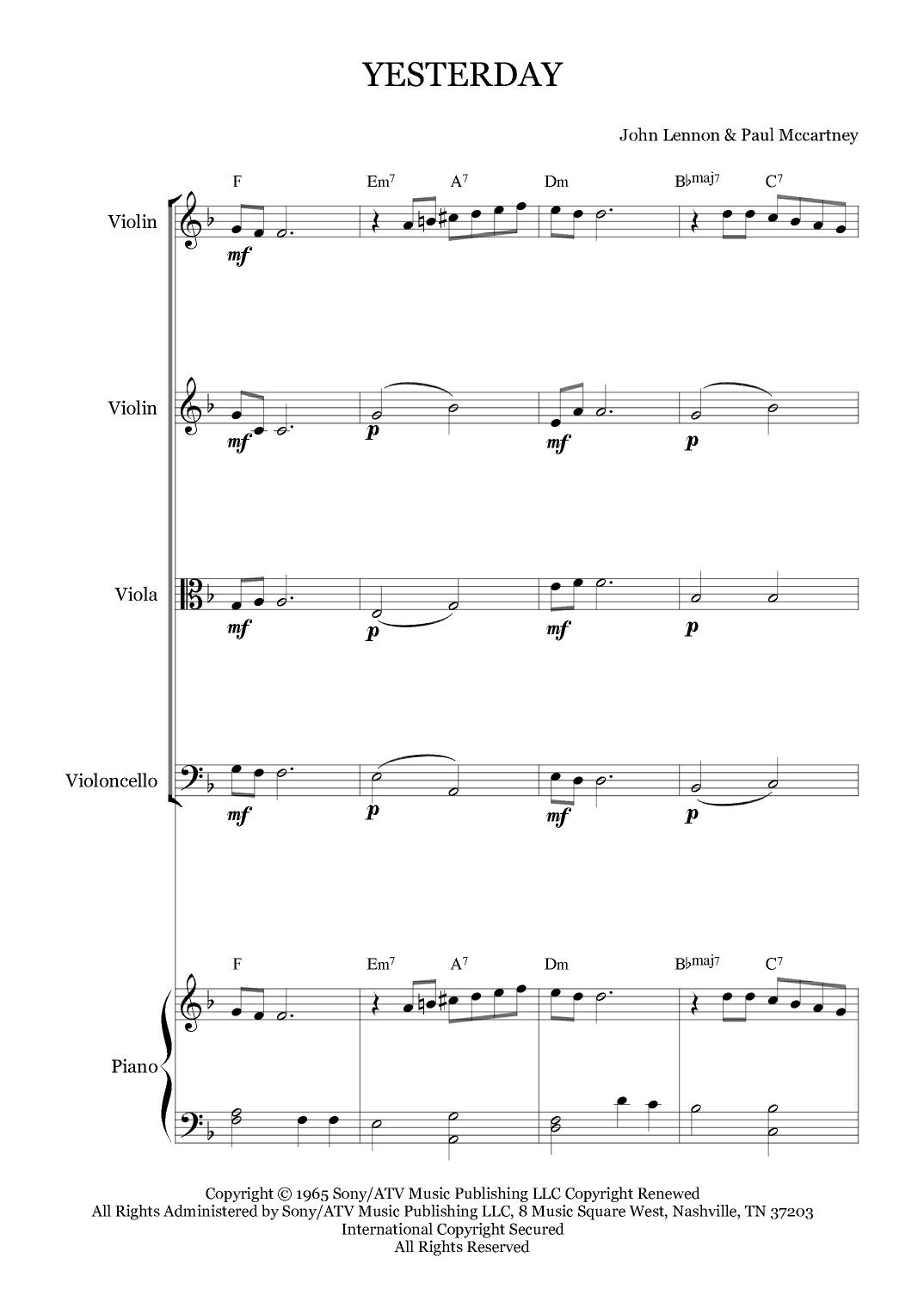 Yesterday (arr. Karen Gueiros)