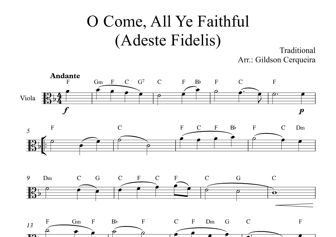 O Come, All Ye Faithful (Adeste Fidelis) (arr. Gildson Cerqueira)