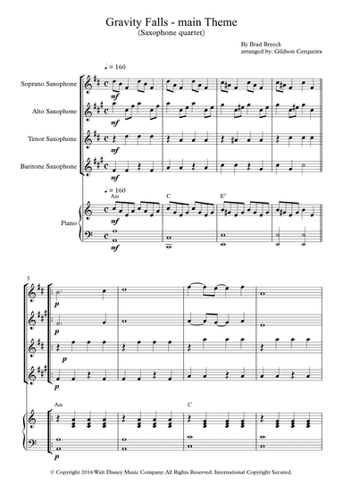 Gravity Falls (main Theme) (arr. Gildson Cerqueira)