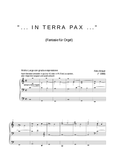 Fantasie "... in terra pax ..."