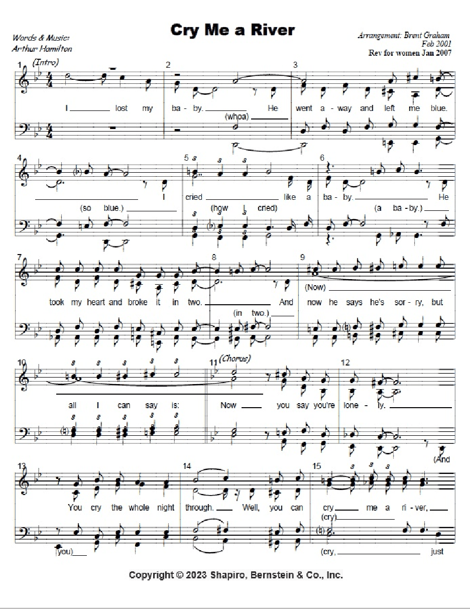 Cry Me A River (arr. Brent Graham)