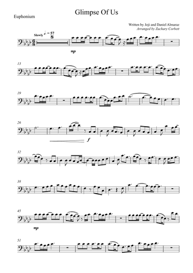 Glimpse Of Us (arr. Zachary Corbett)