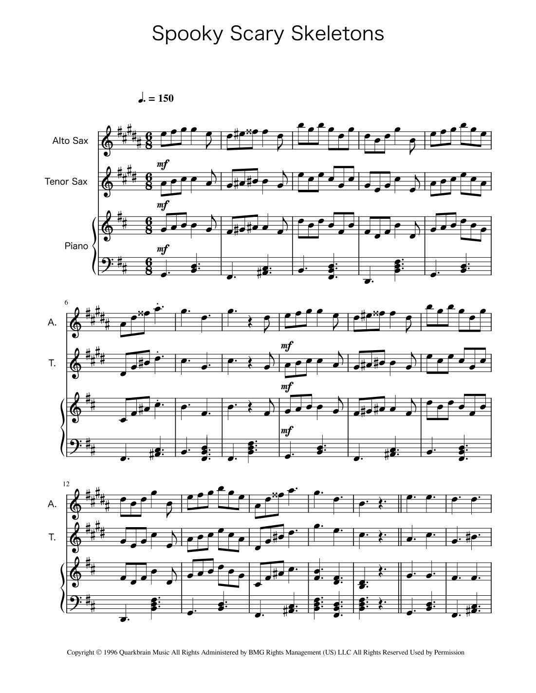 Spooky Scary Skeletons (arr. Ygor Nunes)