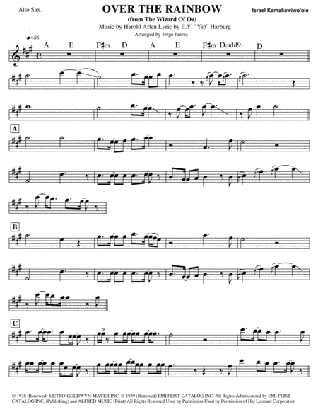 Over The Rainbow (from The Wizard Of Oz) (arr. Jorge Juárez)