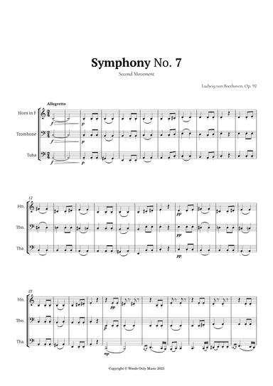 2nd Movement of Symphony No. 7 by Beethoven for Low Brass Trio (arr. Ander)