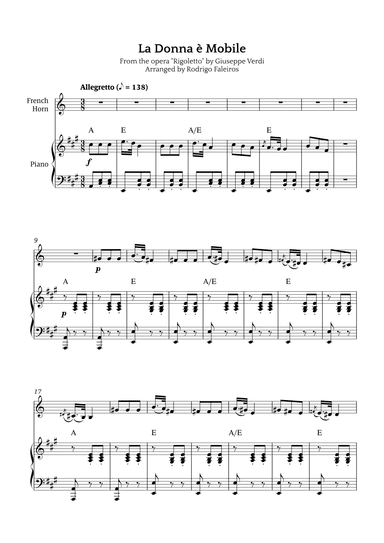 La Donna è Mobile (arr. Rodrigo Faleiros)