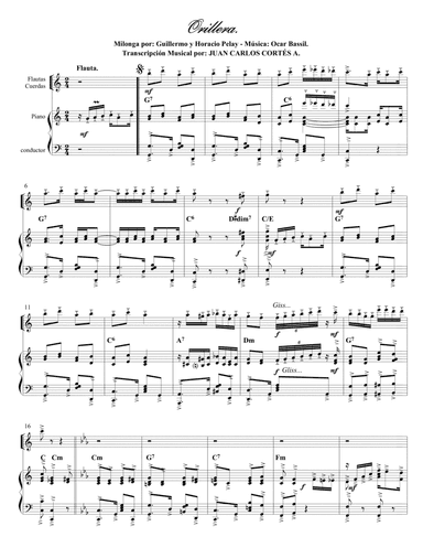 Orillera. Milonga por Oscar Mario Bassil. (arr. Juan Carlos Cortés A.)
