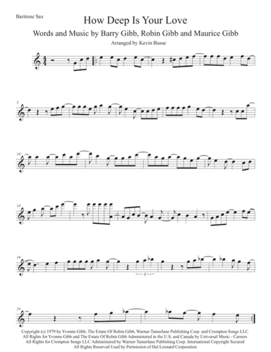 How Deep Is Your Love  from the Motion Picture SATURDAY NIGHT FEVER (arr. Kevin Busse)