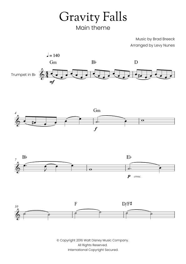 Gravity Falls (main Theme) (arr. Levy Nunes)