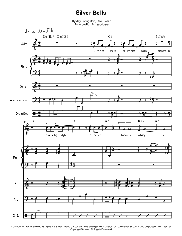 Silver Bells (arr. Tunescribers)