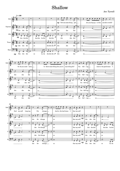 Shallow (arr. Fred Tyrrell)