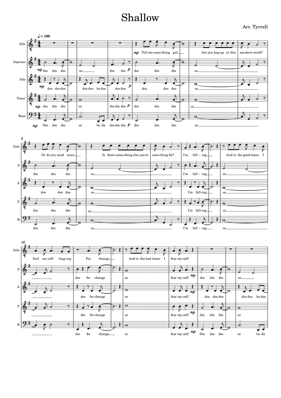 Shallow (arr. Fred Tyrrell)
