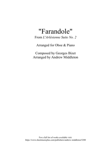 Farandole arranged for Oboe and Piano (arr. Andrew Middleton)