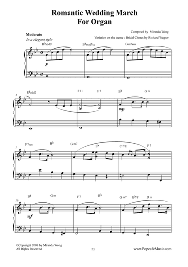 Romantic Wedding March - Short Version for Organ Solo by Miranda Wong (arr. Miranda Wong)