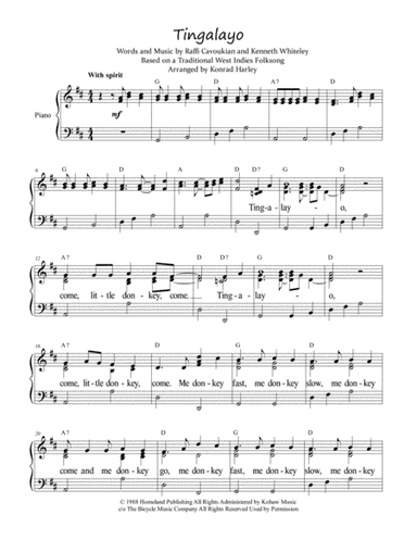 Tingalayo (arr. Konrad Harley)