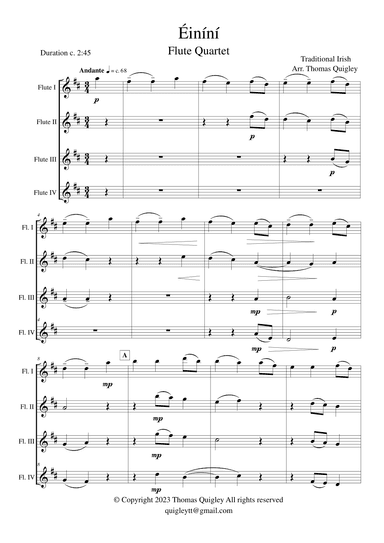 Éiníní (arr. Thomas Quigley)