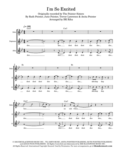 I'm So Excited (arr. BK Riha / Brandy Kay Riha)