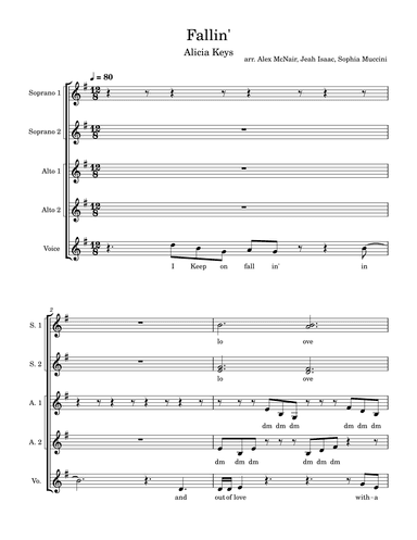 Fallin' (arr. Alex McNair, Jeah Isaac, Sophia Muccini)