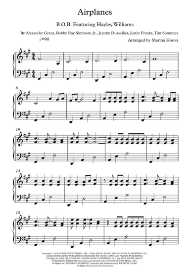 Airplanes, Part II (arr. Arranged by Marina Kirova)