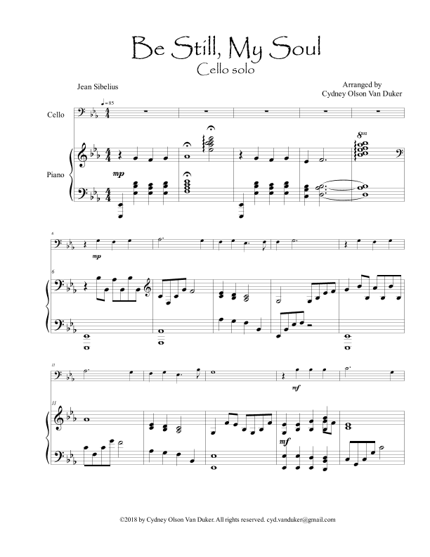 Be Still My Soul (arr. Cydney Olson Van Duker)