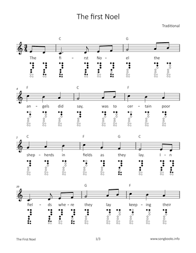 The first Noel (arr. songbooks.info)